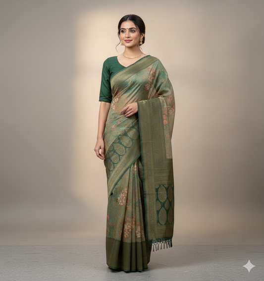 Jacquard Saree for Hyderabad Reception Look – Global Silk Mills