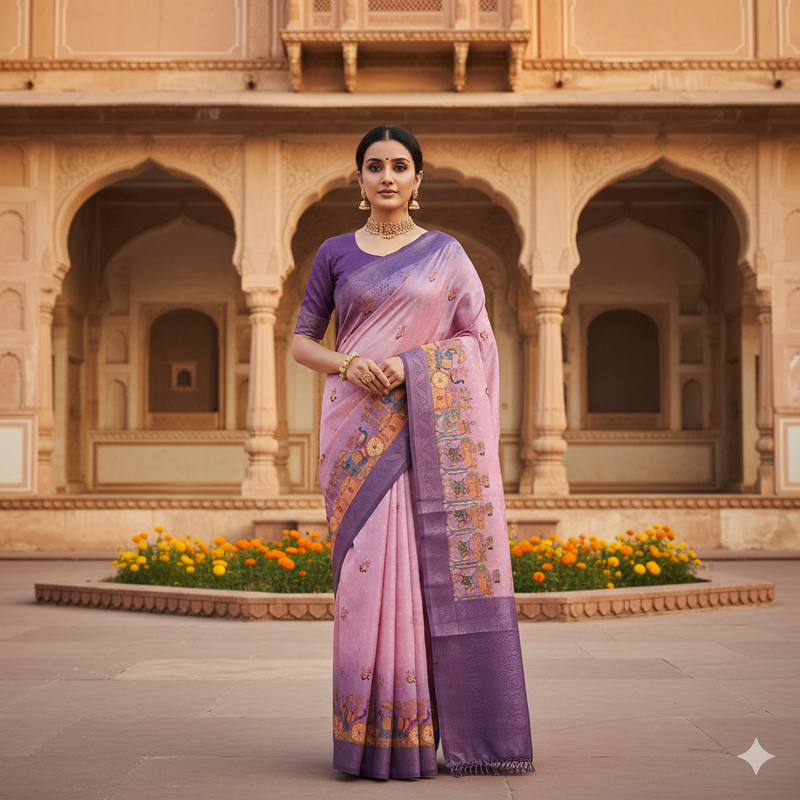 Modern Printed Saree for College Girls Bengaluru – Global Silk Mills